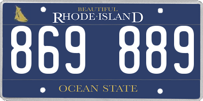 RI license plate 869889