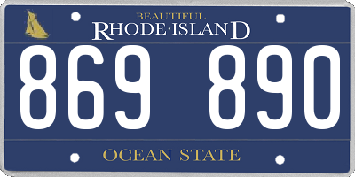RI license plate 869890