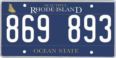 RI license plate 869893