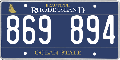 RI license plate 869894