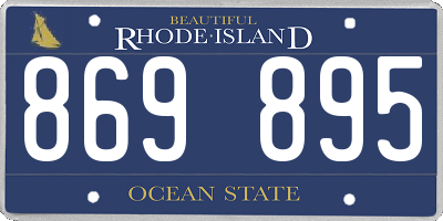 RI license plate 869895