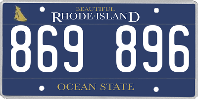 RI license plate 869896