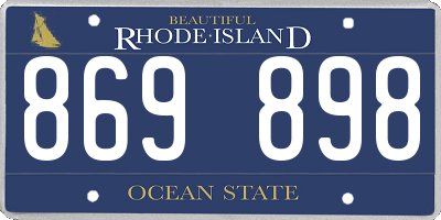 RI license plate 869898