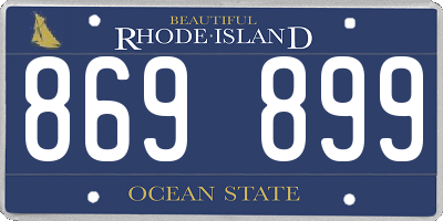 RI license plate 869899