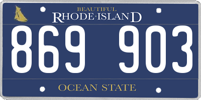 RI license plate 869903