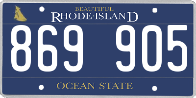 RI license plate 869905