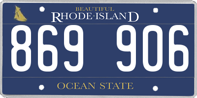 RI license plate 869906