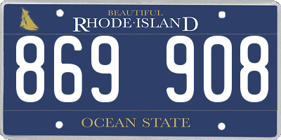 RI license plate 869908