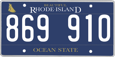 RI license plate 869910