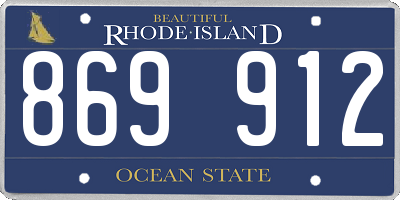 RI license plate 869912