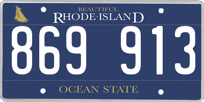 RI license plate 869913