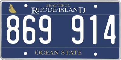 RI license plate 869914
