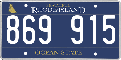 RI license plate 869915