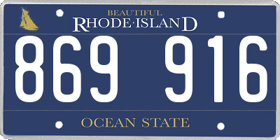 RI license plate 869916