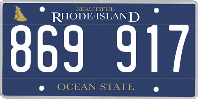 RI license plate 869917