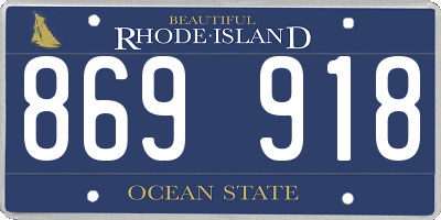 RI license plate 869918