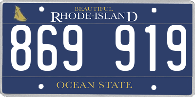 RI license plate 869919