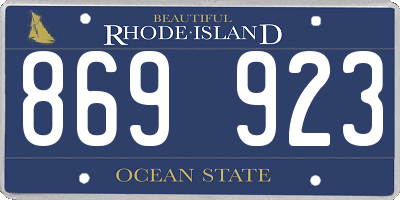 RI license plate 869923