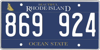 RI license plate 869924