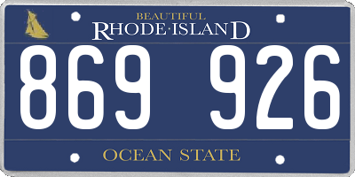 RI license plate 869926