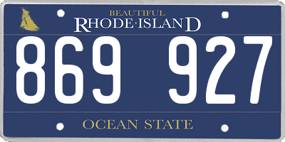RI license plate 869927