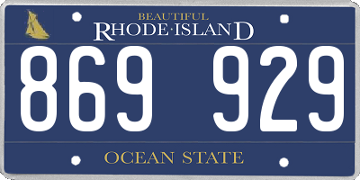 RI license plate 869929