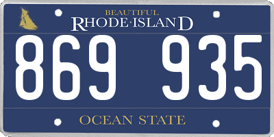 RI license plate 869935