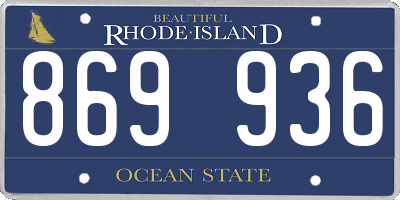 RI license plate 869936
