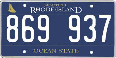RI license plate 869937