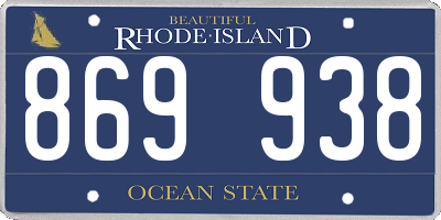 RI license plate 869938