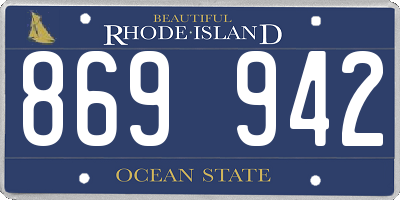 RI license plate 869942