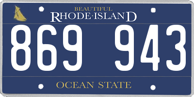 RI license plate 869943