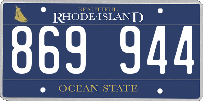 RI license plate 869944