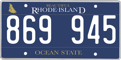 RI license plate 869945