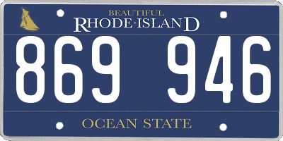 RI license plate 869946