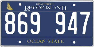 RI license plate 869947