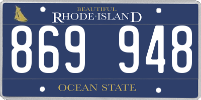 RI license plate 869948