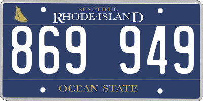 RI license plate 869949