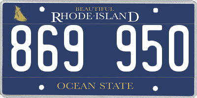 RI license plate 869950