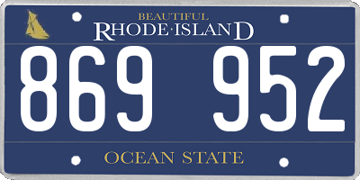RI license plate 869952