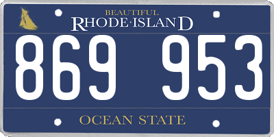 RI license plate 869953