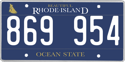RI license plate 869954