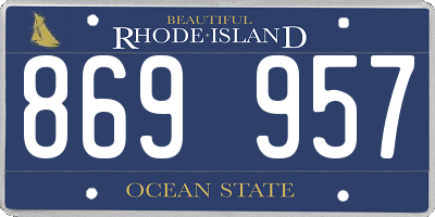 RI license plate 869957