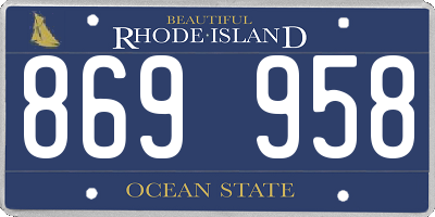 RI license plate 869958