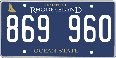 RI license plate 869960