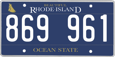RI license plate 869961