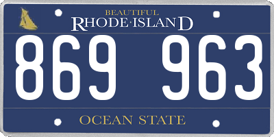 RI license plate 869963