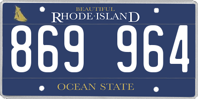 RI license plate 869964