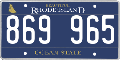 RI license plate 869965