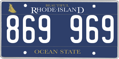 RI license plate 869969